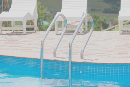 Metal ladder from the pool