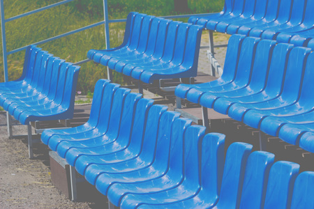 Blue tribune for spectatorsの写真素材