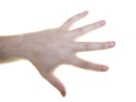 open hand on white backgroundの写真素材