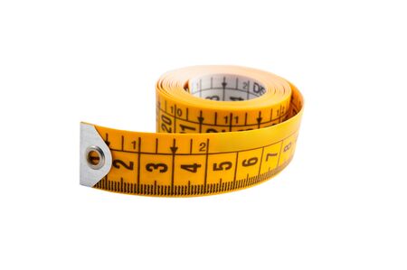 Isolated yellow metric tape