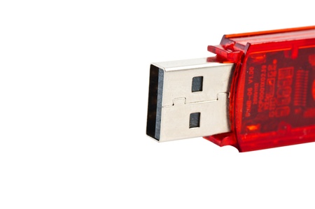 Closeup of red mass storage unit
