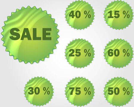 stickers set with sale itemsのイラスト素材