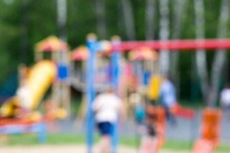 Children's playground, blurred image. Unfocused background for presentation or web.の写真素材
