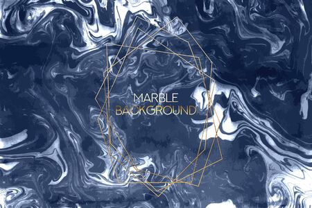 Ink Marble dark Blue Vector Texture. Liquid Abstract Surface for Mockup Design and Background. Artistic Ebru Painting Art Templateのイラスト素材