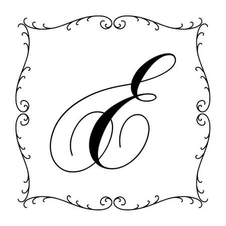 Beautiful Vintage Monogram Frame. Vector Ornate Calligraphic Design Element.のイラスト素材