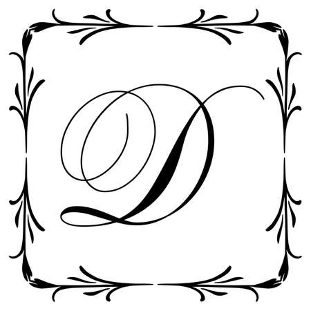 Beautiful Vintage Monogram Frame. Vector Ornate Calligraphic Design Element.のイラスト素材