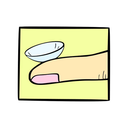 Contact lenses health care vector illustration. Ophthalmology cartoon icons set.のイラスト素材