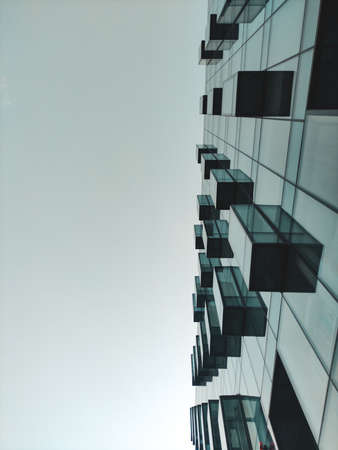 Modern architecture geometry. City buildings abstract background. Hi-tech and future.の写真素材