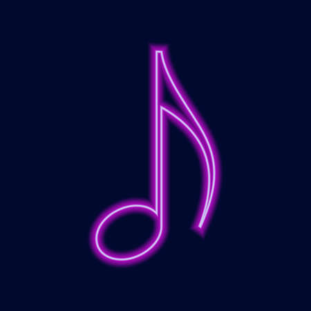 Musical Signs Neon Vector Icons Set. Musical Clef, down beat, sforzando, forte, piano signs.のイラスト素材