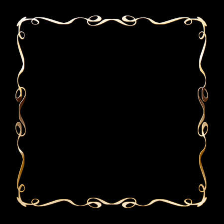 Vector luxury golden frame. Ornamental shiny gold decorative design element.のイラスト素材