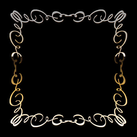Vector luxury golden frame. Ornamental shiny gold decorative design element.のイラスト素材