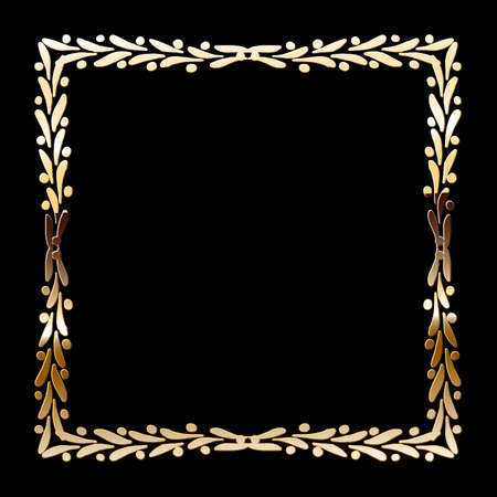Vector luxury golden frame. Ornamental shiny gold decorative design element.のイラスト素材