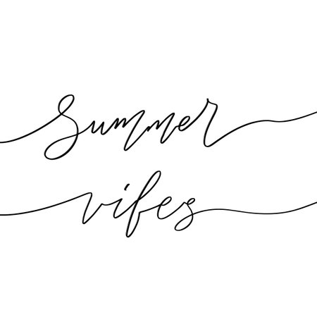 Summer vibes, Hand drawn Summer Lettering for Print, Greeting cards, apparel design.のイラスト素材
