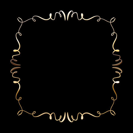 Vector luxury golden calligraphic frame for text. Simple elegant shiny design element.のイラスト素材
