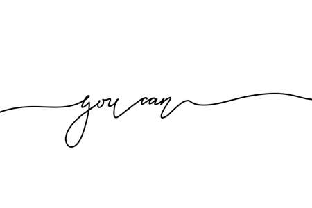 You Can Hand drawn Modern Calligraphy. T-shirt and Print Motivational Quote Lettering Template.のイラスト素材