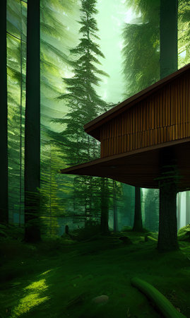 Magic Dreamy House in Nature. Fantastic Dreamhouse Illustration.の写真素材