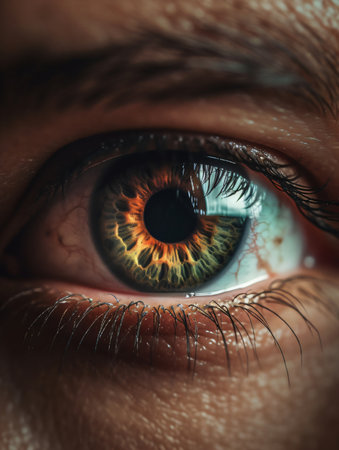 Human Eye Super Macro Close Up. Beautiful Science and Medical Element. Ai generatedの素材