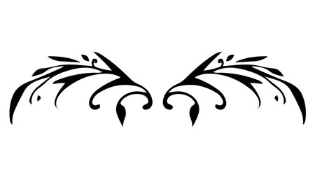 Vector Hand Drawn Calligraphic Divider. Flourishes Set. Decorative Design Elements.のイラスト素材
