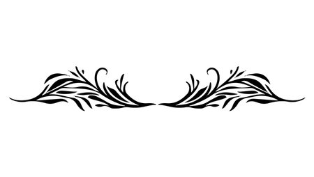 Vector Hand Drawn Calligraphic Divider. Flourishes Set. Decorative Design Elements.のイラスト素材
