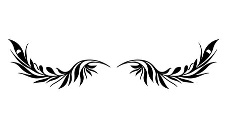 Vector Hand Drawn Calligraphic Divider. Flourishes Set. Decorative Design Elements.のイラスト素材
