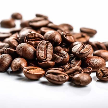 Coffee Beans Isolated on White Background. Ai Generatedの素材