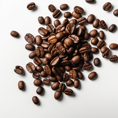 Coffee Beans Isolated on White Background. Ai Generatedの素材