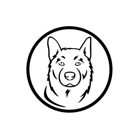 Simple Dog Veterinarian Clinic or Vet Shop Icon. Black Minimalist Simbol Illustration.のイラスト素材