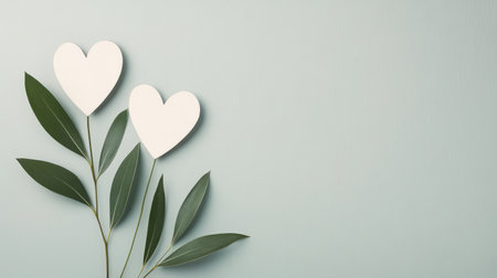 Pastel Valentines Day Abstract Hearts Flat Lay Backgroundの素材