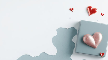 Pastel Valentines Day Abstract Hearts Flat Lay Backgroundの素材