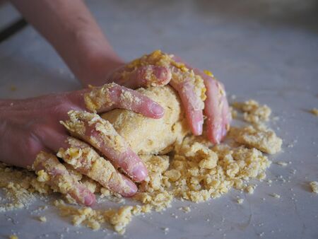 hands during make a pie, make the tart