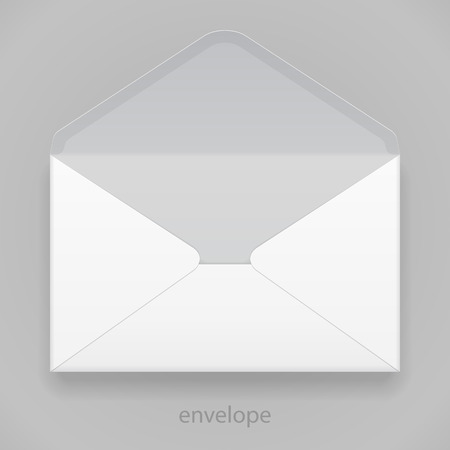 White Blank Envelope Isolated On Gray Background. Ready For Your Design. Product Packing Vector EPS10のイラスト素材