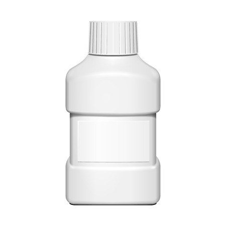 Short Small Cream, Shampoo, Gel Or Lotion Plastic Bottle On White Background Isolated. Mock Up Template Ready For Your Design. Product Packing Vector EPS10のイラスト素材