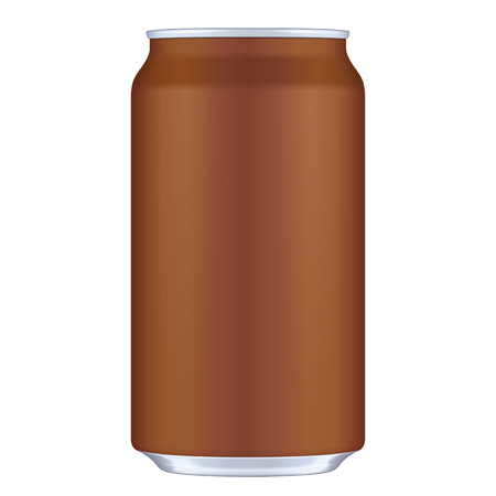 Brown Blank Metal Aluminum 330ml Beverage Drink Can. Illustration Isolated. Mock Up Template Ready For Your Design. Vector EPS10のイラスト素材