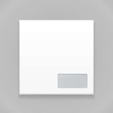 White Blank Envelope. Illustration Isolated On Gray Background. Mock Up Template Ready For Your Design. Vector EPS10のイラスト素材