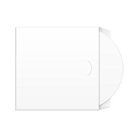 CD, DVD Disk Envelop Cover, Corporate Identity And Branding Templates. Illustration Isolated On White Background. Mock Up Template Ready For Your Design. Product Packing Vector EPS10のイラスト素材