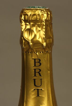 bottle of brut Champagneの写真素材