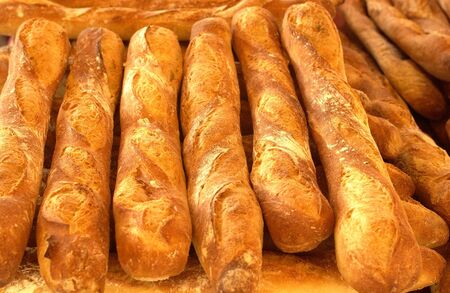 French breads in a bakery