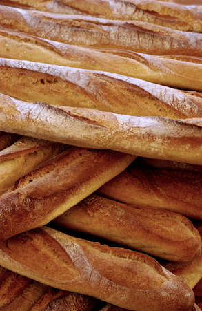 French breads in a bakeryの写真素材