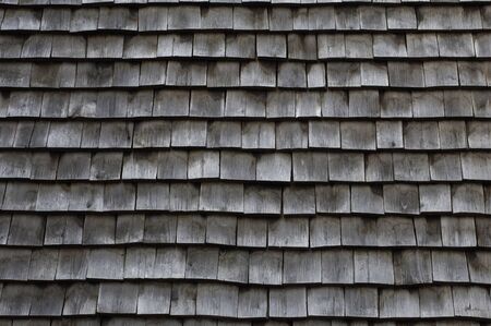 wooden tiles on a roofの写真素材