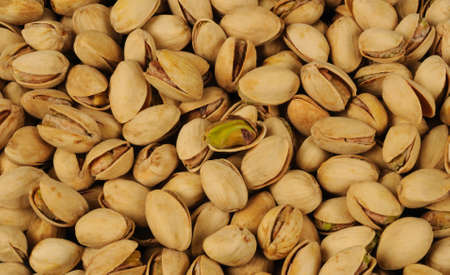 close up of  pistachios as a background