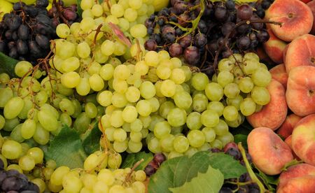 stall of grape on the marketの写真素材