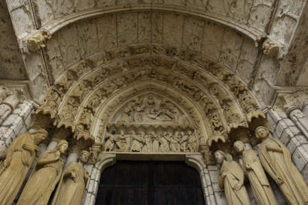 statues on the porch of the Chartres cathedral