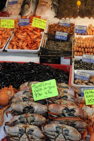 crabs on the market in Normandyのeditorial素材