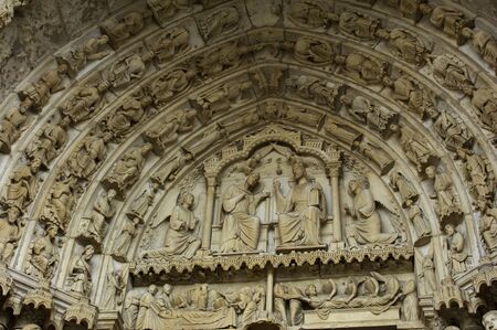 statues on the porch of the Chartres cathedral