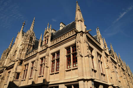 France, gothic courthouse of Rouen in Normandyの写真素材