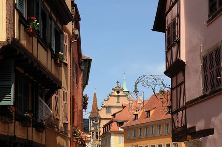 France, Alsace, renaissance house in Colmarのeditorial素材