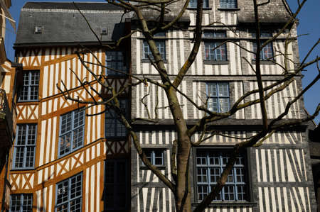 Normandy, picturesque old historical house in Rouenのeditorial素材
