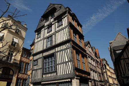 Normandy, picturesque old historical house in Rouenのeditorial素材