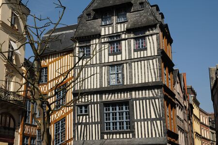Normandy, picturesque old historical house in Rouenのeditorial素材