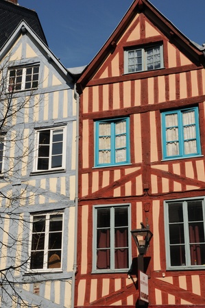 Normandy, picturesque old historical house in Rouenのeditorial素材